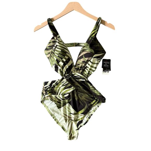 NWT Bar III Monokini Jungle Moon One Piece Swimsuit Green Size S - Picture 9 of 10